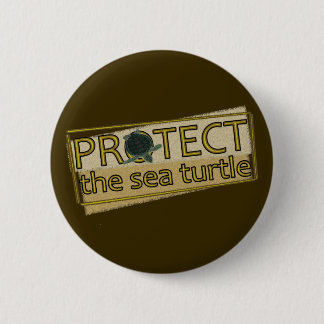 Badge Rond 5 Cm Protégez la tortue de mer