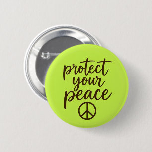 Badge Rond 5 Cm Protégez Votre Paix
