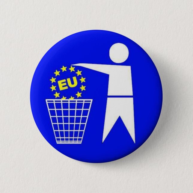 Badge Rond 5 Cm Protestation de l'UE (Devant)