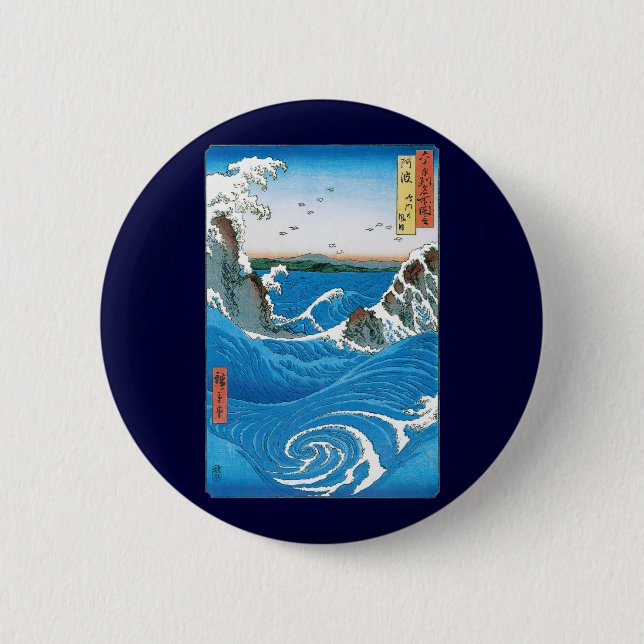 Badge Rond 5 Cm Province d'Awa, Naruto Whirlpools par Ando Hiroshi (Devant)