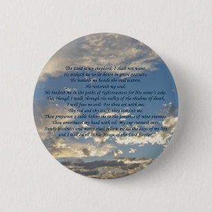 Badge Rond 5 Cm Psaume 23 Belle Bible contre chrétien
