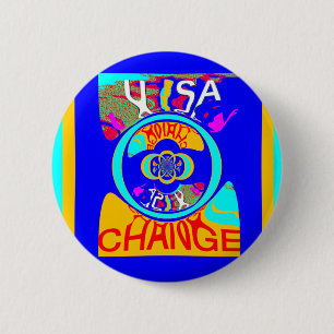 Badge Rond 5 Cm Psychedelic Groove : Pop Art Énergie Abstraite