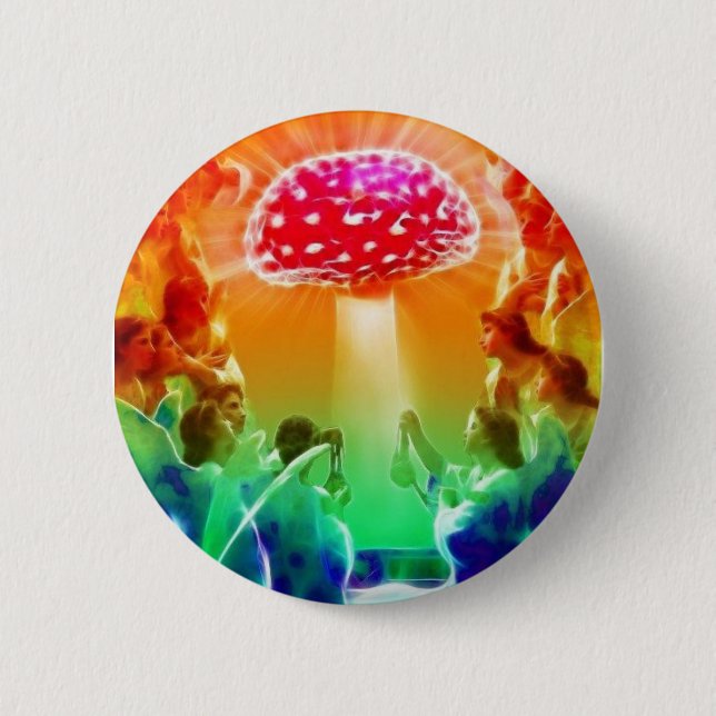Badge Rond 5 Cm Psychédélique-Ciel (Devant)