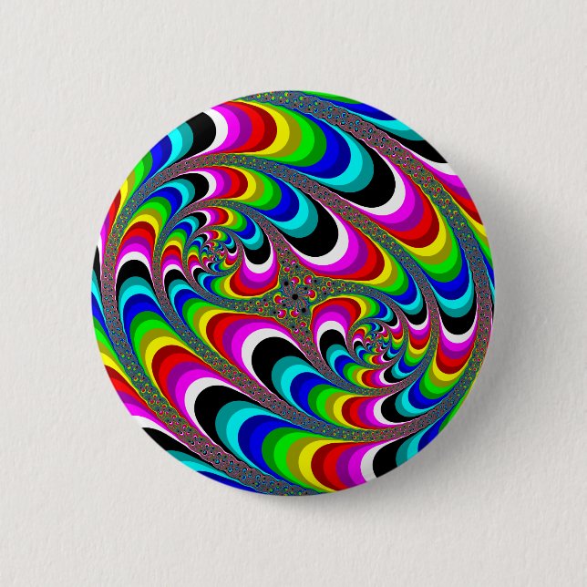 Badge Rond 5 Cm Psychédélique - Fractale (Devant)