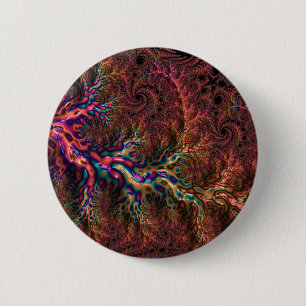 Badge Rond 5 Cm Psychédélique Super Trippy Funky Colorful Fractal