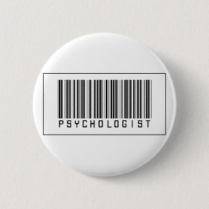 Badge Rond 5 Cm Psychologue de code barres