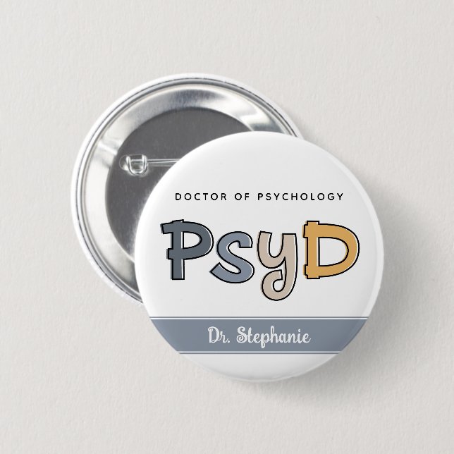 Badge Rond 5 Cm Psychologue PsyD sur mesure (Devant & derrière)