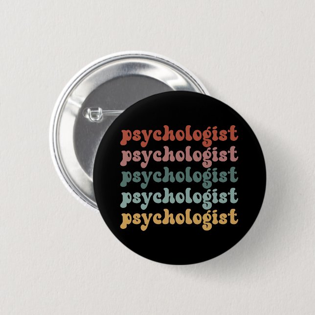 Badge Rond 5 Cm Psychologue Rétro Psychologie Étudiante Diplôme (Devant & derrière)
