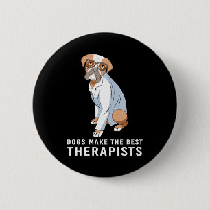 Badge Rond 5 Cm Psychologue Thérapeute pour Chiens de Thérapie