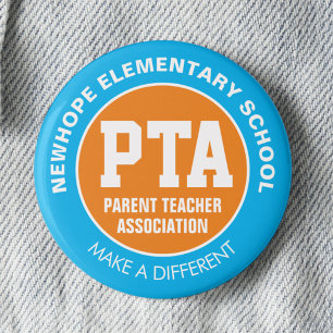 Badge Rond 5 Cm PTA Parent Teacher Association