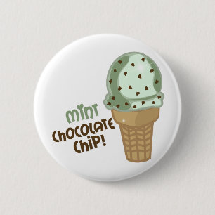Badge Rond 5 Cm Puce de chocolat en bon état avec le texte