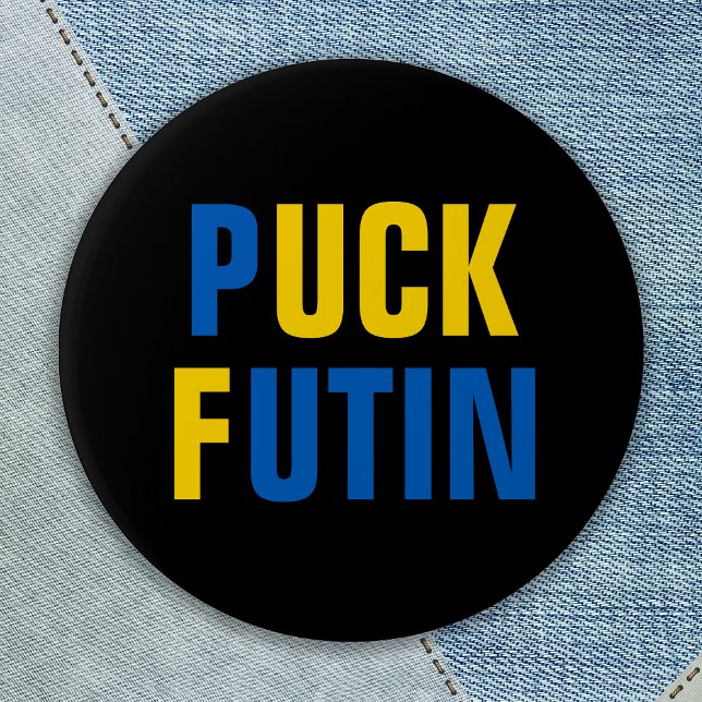 Badge Rond 5 Cm Puck Futin Ukraine soutien ukrainien  (Créateur téléchargé)