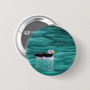 Badge Rond 5 Cm Puffin Dans La Baie De Résurrection, Alaska