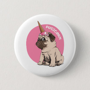 Badge Rond 5 Cm Pugicorn