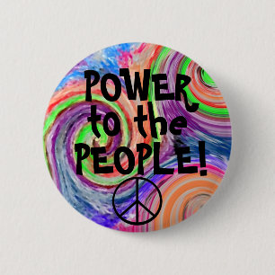 Badge Rond 5 Cm Puissance au Personne-Super