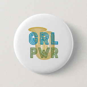 Badge Rond 5 Cm (Puissance de fille) GRL PWR - tuba