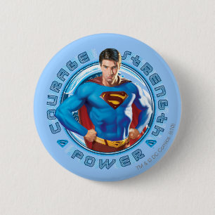 Badge Rond 5 Cm Puissance du courage de Superman