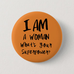 Badge Rond 5 Cm Puissance féminine forte