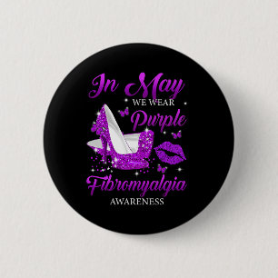 Badge Rond 5 Cm Puissions-Nous Porter Violet Haut Talons Fibromyal