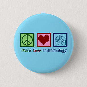 Badge Rond 5 Cm Pulmonologie Peace Love