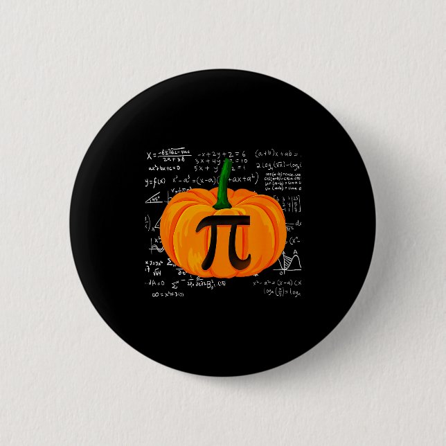 Badge Rond 5 Cm Pumpkin E Math Funny Halloween Thanksgiving Day  (Devant)