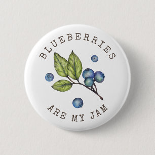 Badge Rond 5 Cm Pun à confiture de bleuet