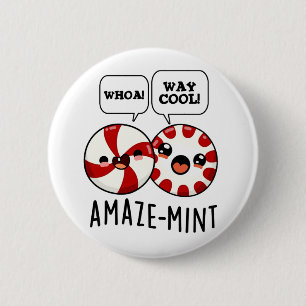 Badge Rond 5 Cm Pun à menthe drôle à la menthe