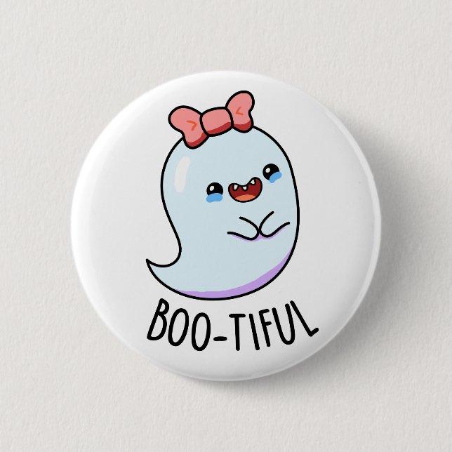 Badge Rond 5 Cm Pun de fantôme de fille drôle et Bootiful Hallowee (Devant)