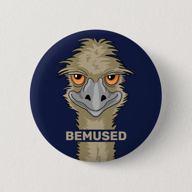 Badge Rond 5 Cm Pun Emu Drôle Emu (Devant)