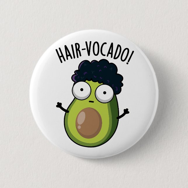 Badge Rond 5 Cm Puns d'Avocado amusants en coiffure (Devant)