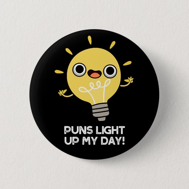 Badge Rond 5 Cm Puns Éclairer Ma Journée Amusante Lumière Puce Jeu (Devant)