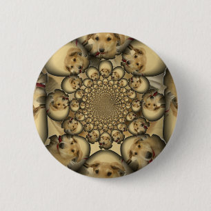 Badge Rond 5 Cm Puppy Kaleidoscope Art Print