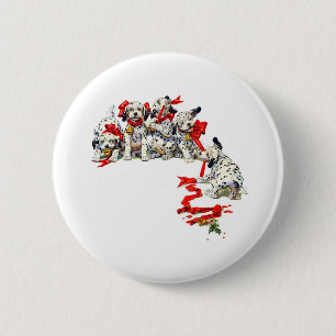 Badge Rond 5 Cm Pups dalmate de vacances