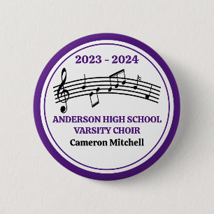 Badge Rond 5 Cm Purple High School Choir Keepsaké personnalisé