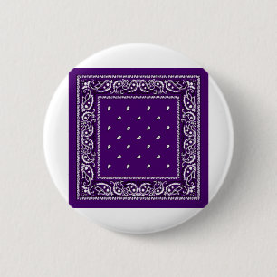 Badge Rond 5 Cm Purple Paisley Bandanna