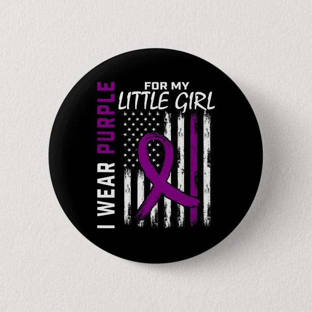 Badge Rond 5 Cm Purple Petite Fille Fille Epilepsie Conscience Ame (Devant)