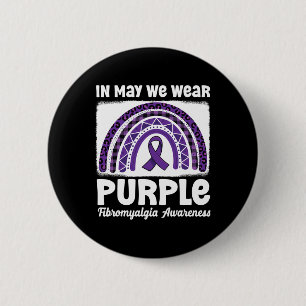 Badge Rond 5 Cm Purple Rainbow Support Fibro Warrior Fibromyalgia