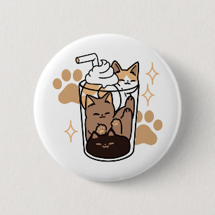 Badge Rond 5 Cm Purr-fect Blend : Cat and Coffee Art for Pet Lover