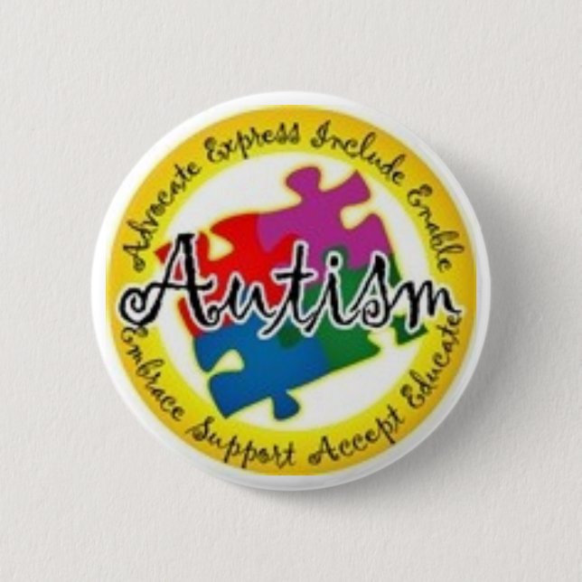 Badge Rond 5 Cm puzzle d'autisme (Devant)
