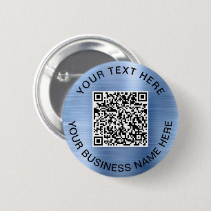 Badge Rond 5 Cm QR Code promo bleu