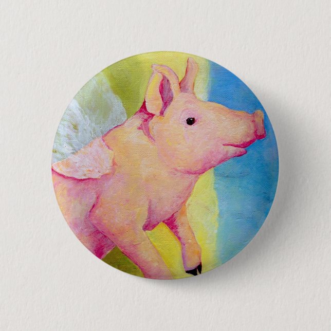 Badge Rond 5 Cm quand les porcs volent (Devant)