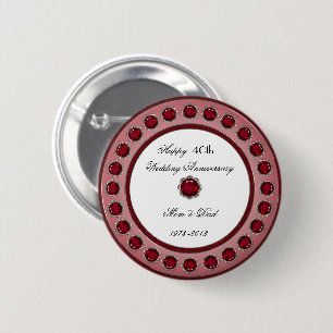 Badge Rond 5 Cm quarantième Bouton d'anniversaire de mariage