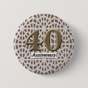 Badge Rond 5 Cm quarantième Bouton d'anniversaire de mariage