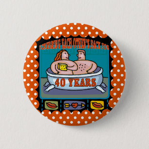 Badge Rond 5 Cm quarantième Cadeaux d'anniversaire de mariage