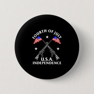 Badge Rond 5 Cm Quatre juillet indépendance des États-Unis 