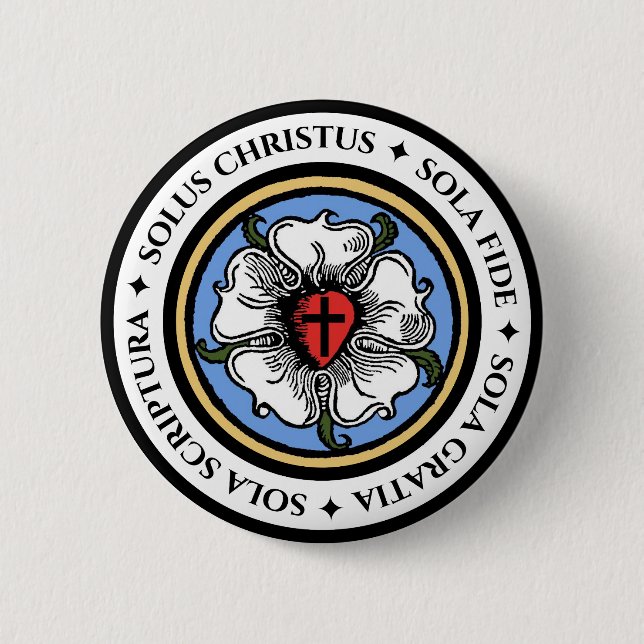 Badge Rond 5 Cm Quatre solas - luthérien (Devant)