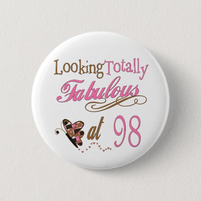 Badge Rond 5 Cm Quatre-vingt-dix-huitième anniversaire fabuleux (Devant)