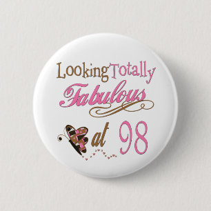 Badge Rond 5 Cm Quatre-vingt-dix-huitième anniversaire fabuleux