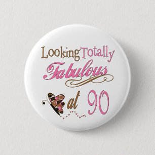 Badge Rond 5 Cm quatre-vingt-dixième Anniversaire