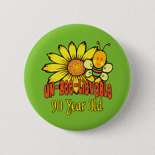 Badge Rond 5 Cm quatre-vingt-dixième anniversaire - incroyable à